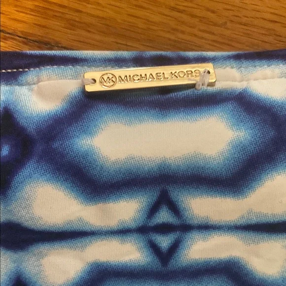 Michael by Michael Kors Blue and White Patterned Bikini Bottoms Small - Picture 4 of 4